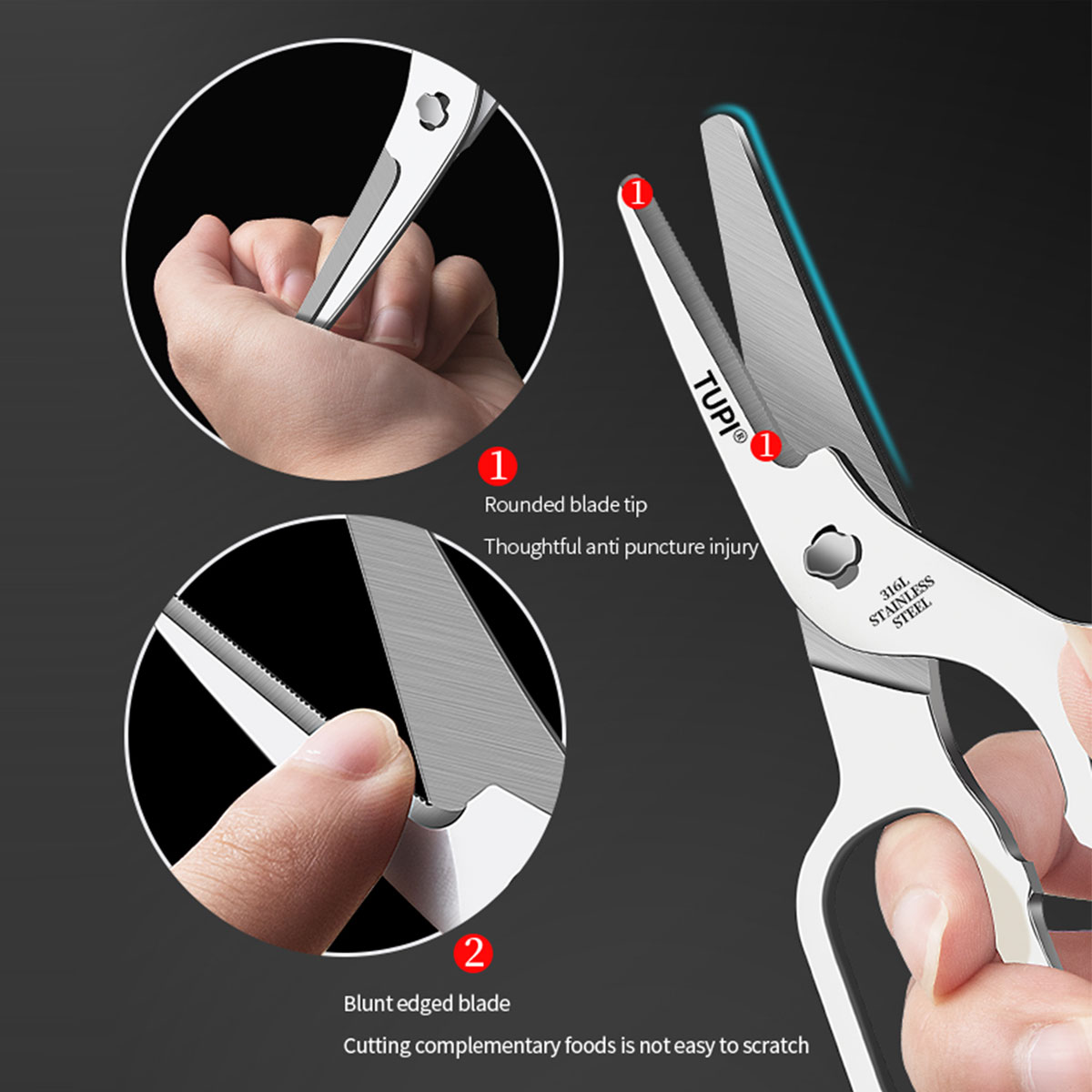 Baby Food Scissors - TUPI - Ножницы из нержавеющей стали